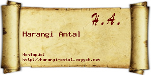Harangi Antal névjegykártya